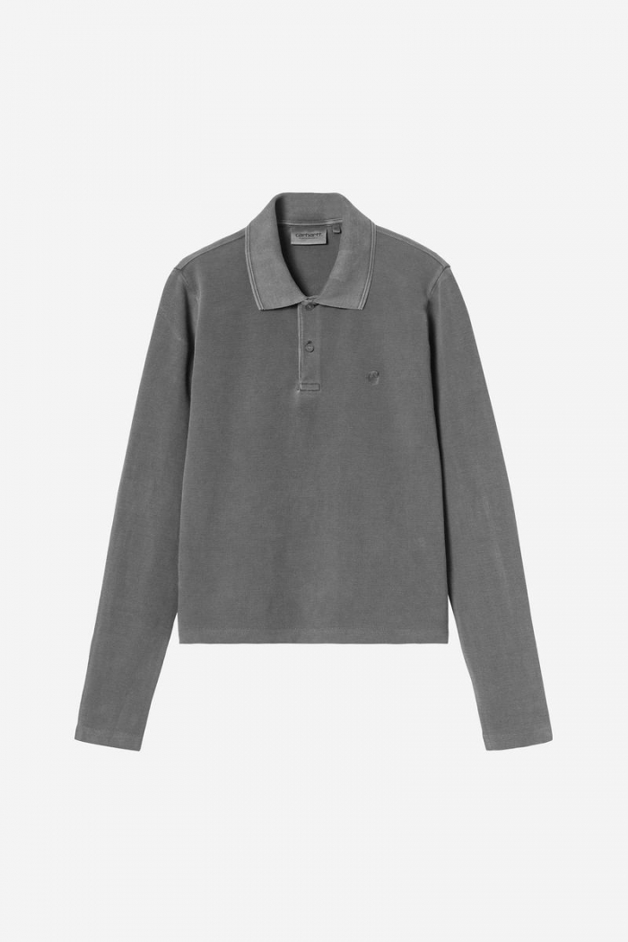 Carhartt L/S Dora Polo - Black, Garment dyed