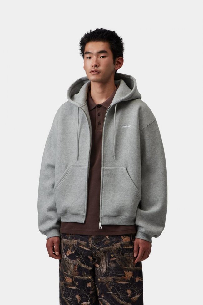 Carhartt Hooded Ebbert Jacket - Grey Heather / White