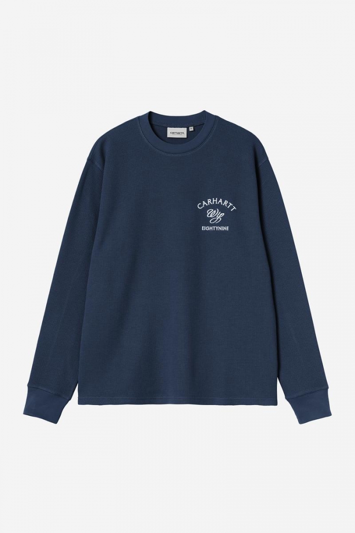 Carhartt L/S Eightynine Waffle T-Shirt - Jupiter / White