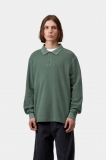 Carhartt L/S Waffle Rugby Shirt - Dark Scarab, Garment dyed