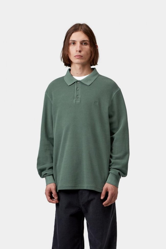Carhartt L/S Waffle Rugby Shirt - Dark Scarab, Garment dyed Carhartt L/S Waffle Rugby Shirt - Dark Scarab, Garment dyed