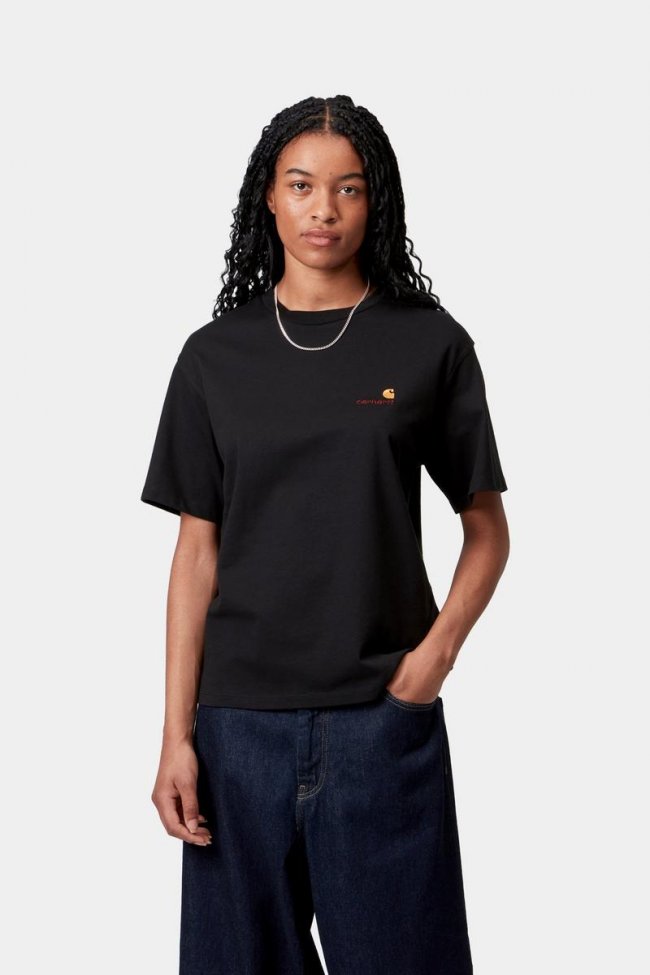 Carhartt S/S American Script T-Shirt - Black