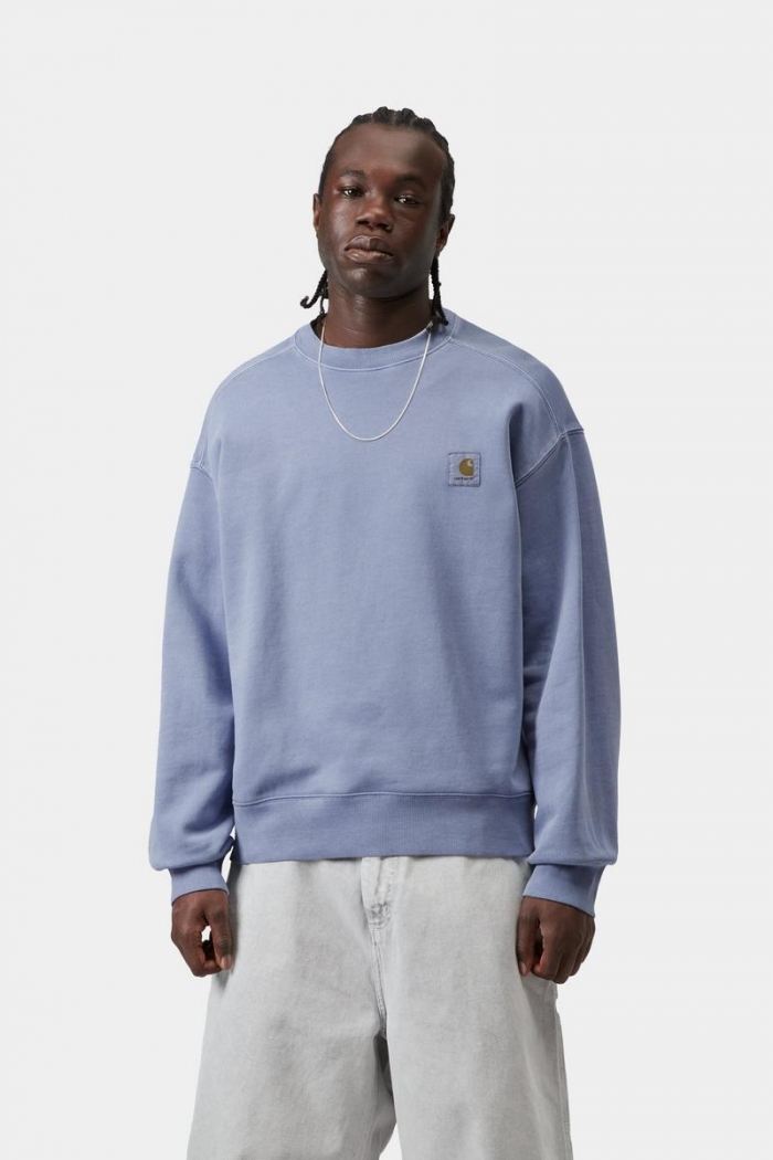Carhartt Nelson Sweatshirt - Gentle Blue, Garment dyed