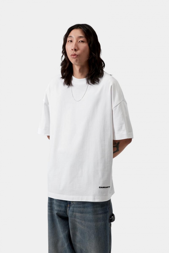 Carhartt S/S Link Script T-Shirt - White / Black