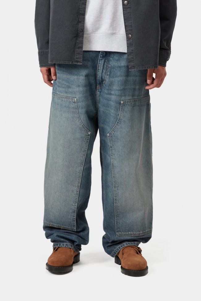 Carhartt OG Double Knee Pant - Blue, Grind wash