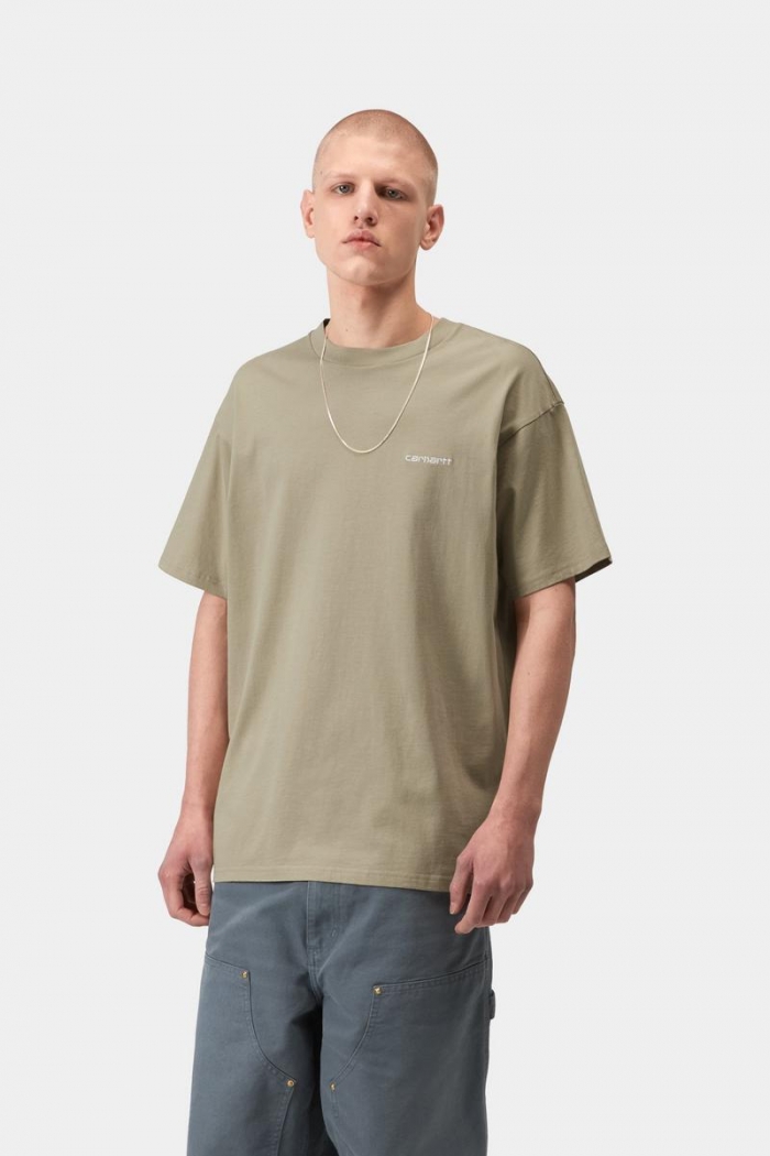 Carhartt S/S Script Embroidery T-Shirt - Barchan / White