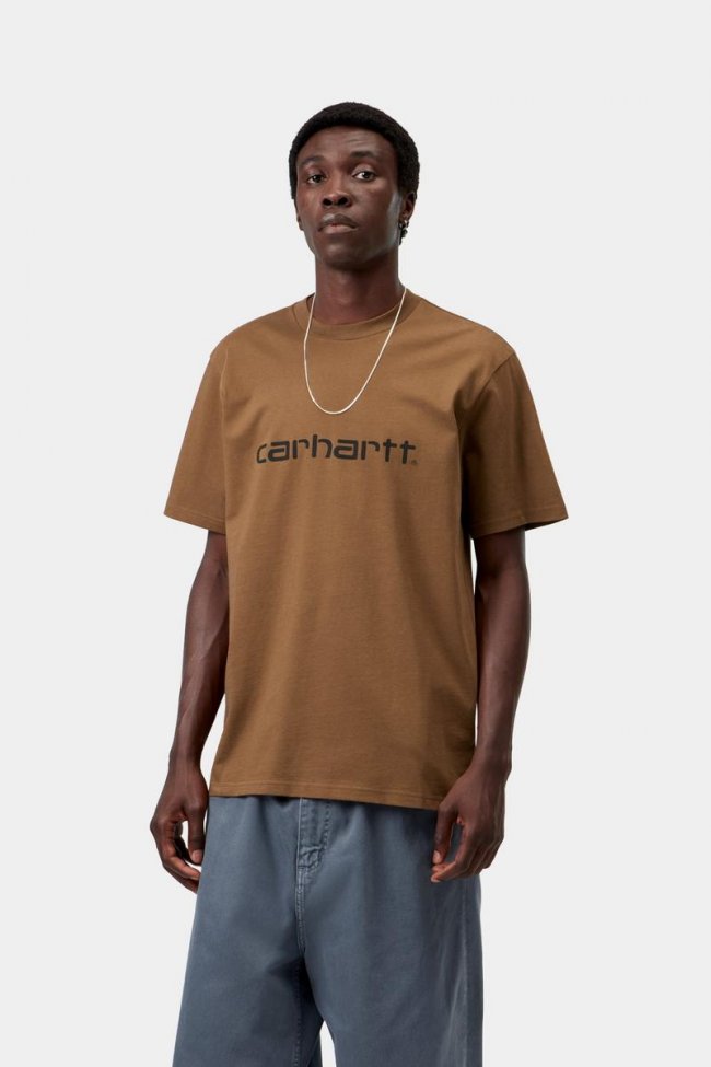 Carhartt S/S Script T-Shirt - WIP H Brown / Black