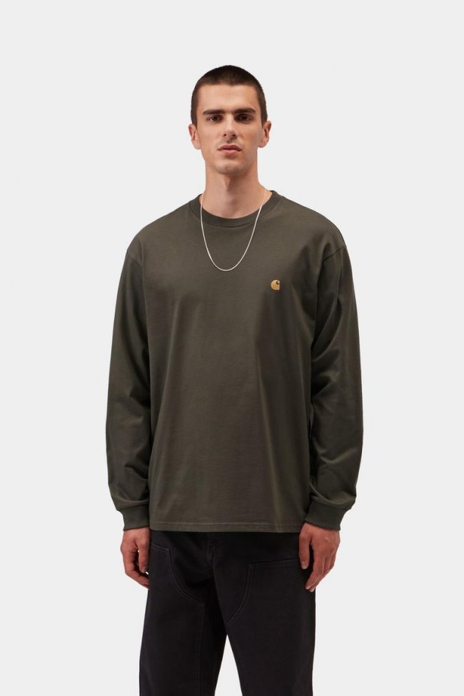 Carhartt L/S Chase T-Shirt - Shungite / Gold
