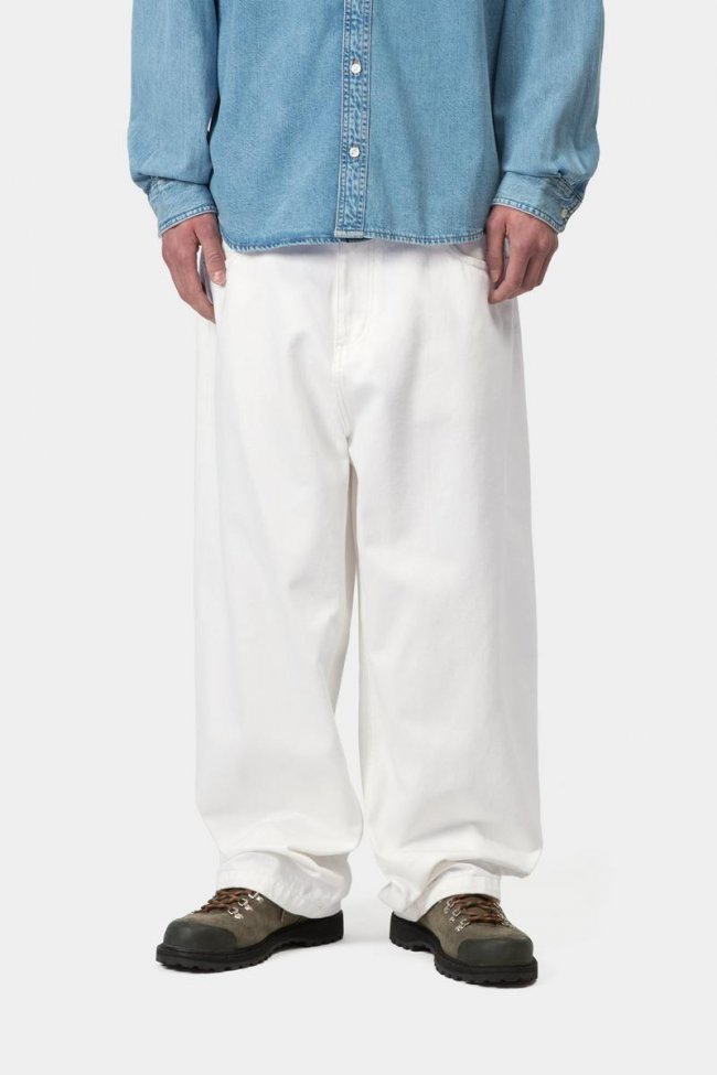 Carhartt Brandon Pant - White, Rinsed