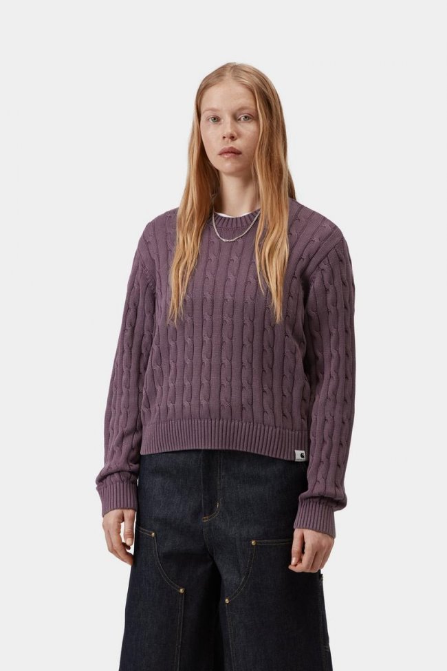 Carhartt Carter Sweater - Cozy Purple, Garment dyed