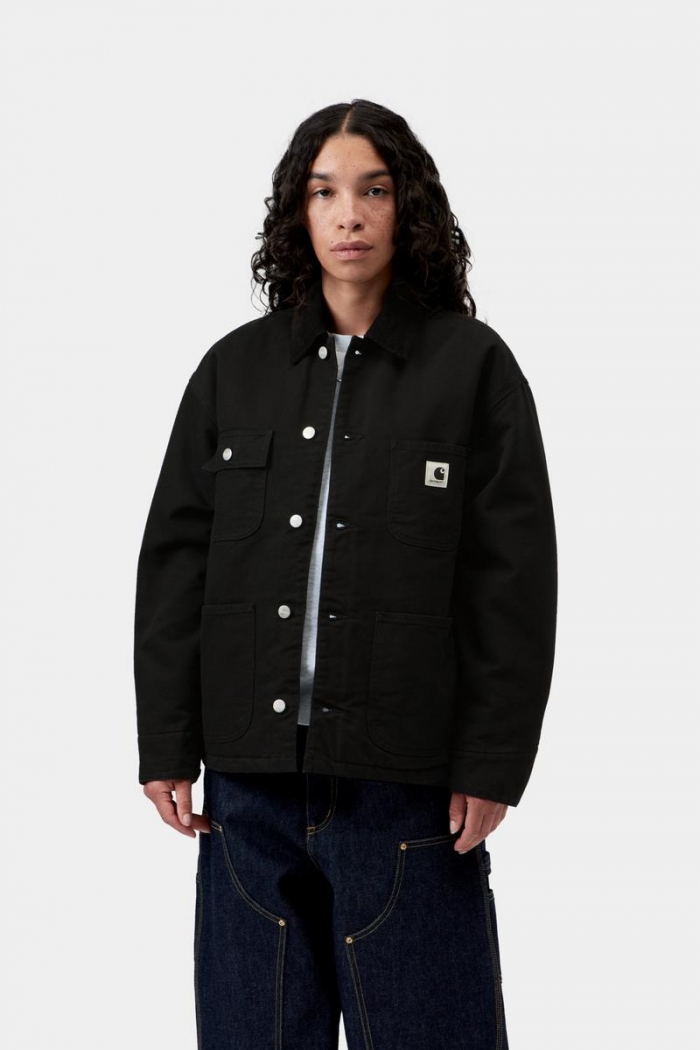Carhartt OG Michigan Coat - Black / Black, Rinsed