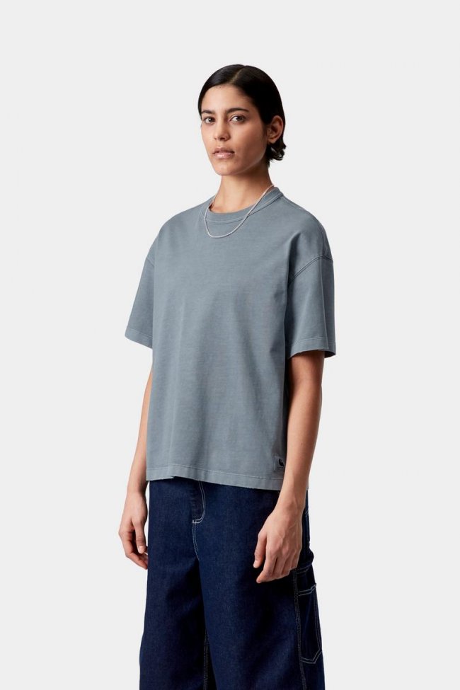 Carhartt S/S Torion T-Shirt - Office Blue, Grind wash