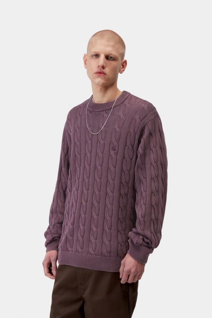 Carhartt Carter Sweater - Cozy Purple, Garment dyed