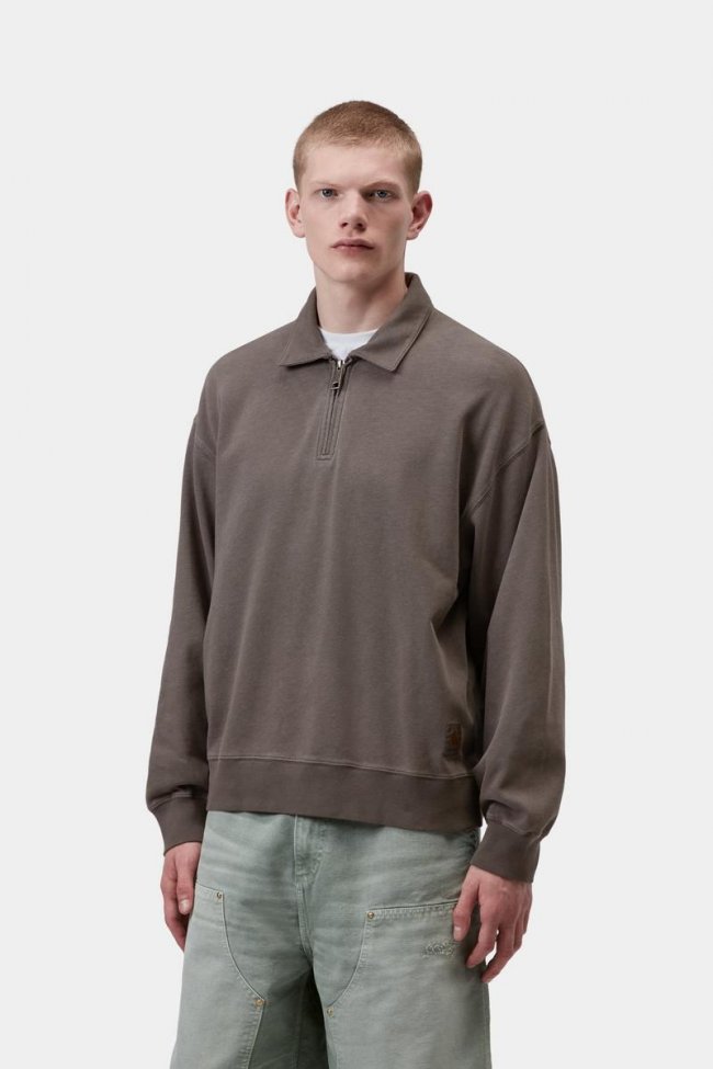 Carhartt Harper Polo - Tobacco, Garment dyed