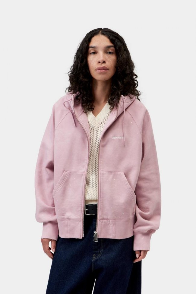 Carhartt Hooded Painter Jacket - Hortensia, Destroy wash, splatter