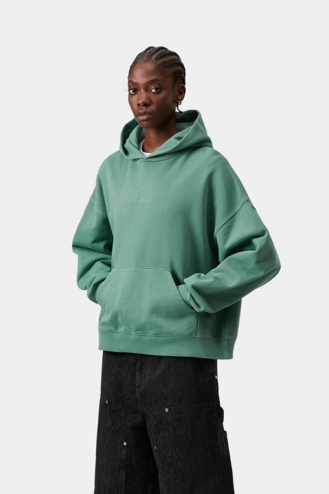 Carhartt Hooded Benton Sweatshirt - Lily, Garment dyed