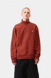 Carhartt Half Zip American Script Sweatshirt - Oxide Red Carhartt Half Zip American Script Sweatshirt - Oxide Red