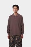 Carhartt L/S Waffle Rugby Shirt - Palisander, Garment dyed
