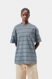 Carhartt S/S Bert Pocket T-Shirt - Bert Stripe, Shady Blue / Shady Purple, Garment dyed Carhartt S/S Bert Pocket T-Shirt - Bert Stripe, Shady Blue / Shady Purple, Garment dyed