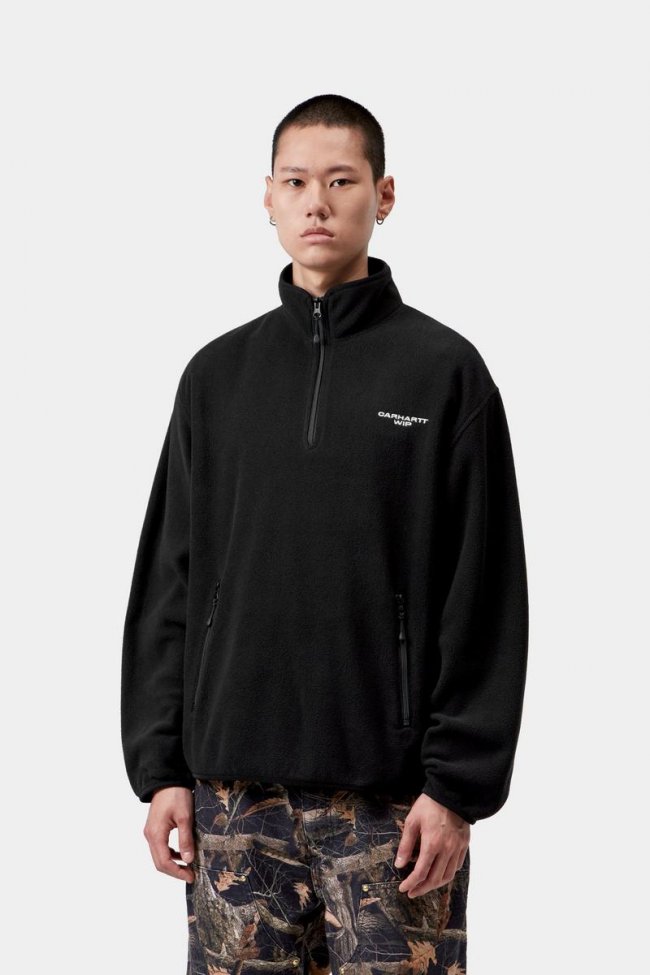 Carhartt Edmore Half Zip Sweat - Black / White