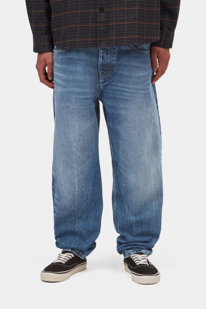 Carhartt Newel Pant - Blue, Marble used wash