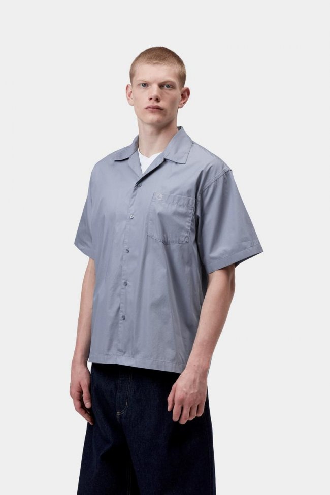 Carhartt S/S Kendry Shirt - Shady Blue / White