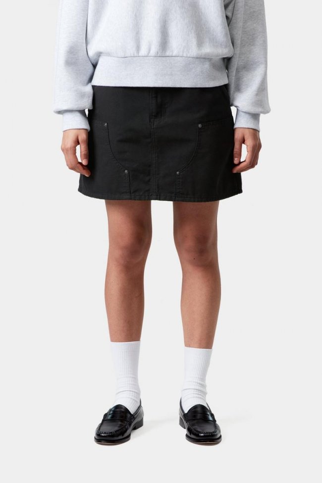 Carhartt Maeve Double Knee Skirt - Black, Stone washed