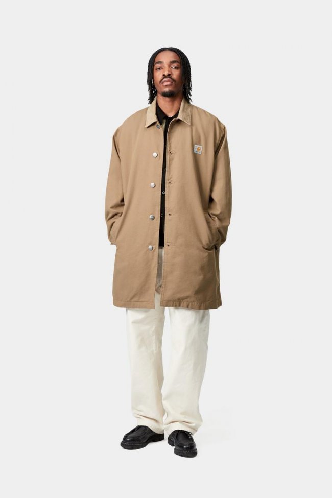 Carhartt Webster Coat - Leather / Leather, Rinsed