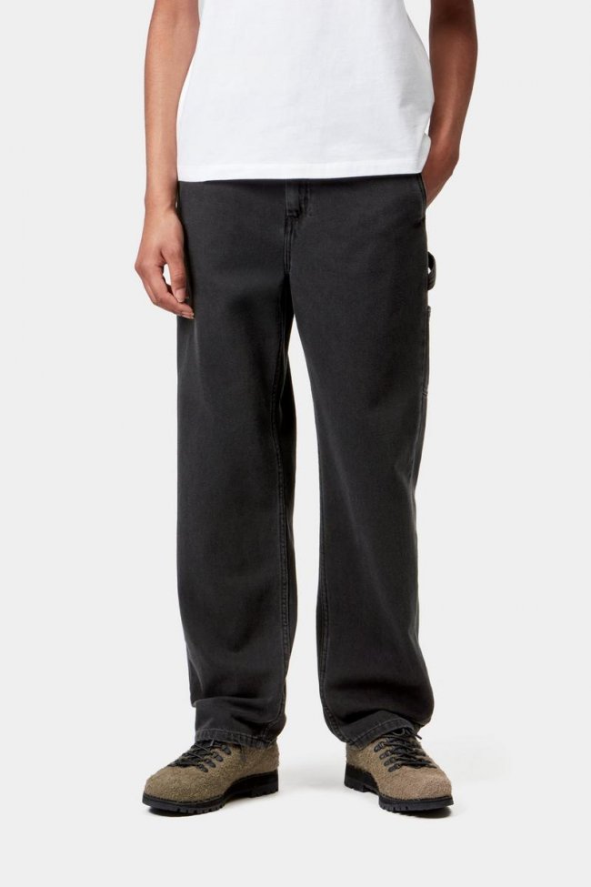 Carhartt Pierce Pant Straight - Black, Stone washed