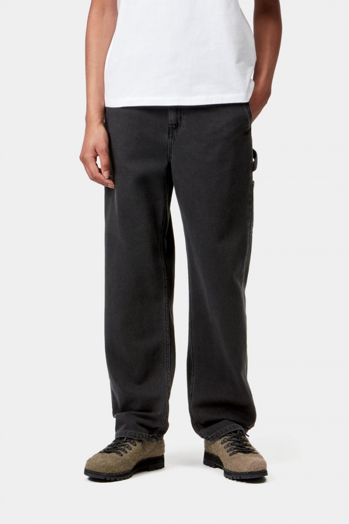 Carhartt Pierce Pant Straight - Black, Stone washed