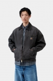 Carhartt OG Detroit Jacket - Black / Black, Destroy wash