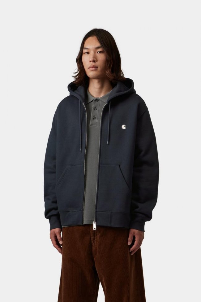 Carhartt Hooded Mack Sweat Jacket - Dark Navy / Wax