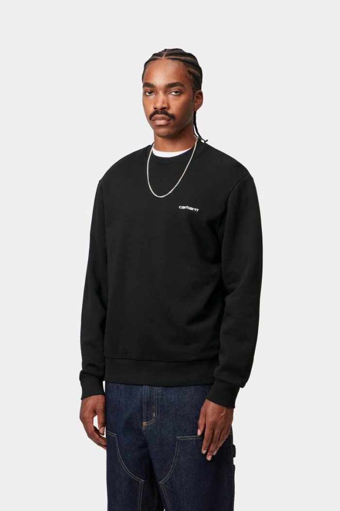 Carhartt Script Embroidery Sweatshirt - Black / White