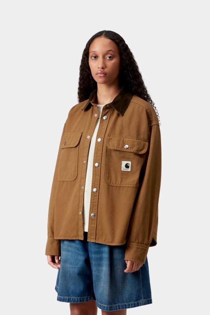 Carhartt Prescott Shirt Jac - Hamilton Brown / Tobacco, Garment dyed