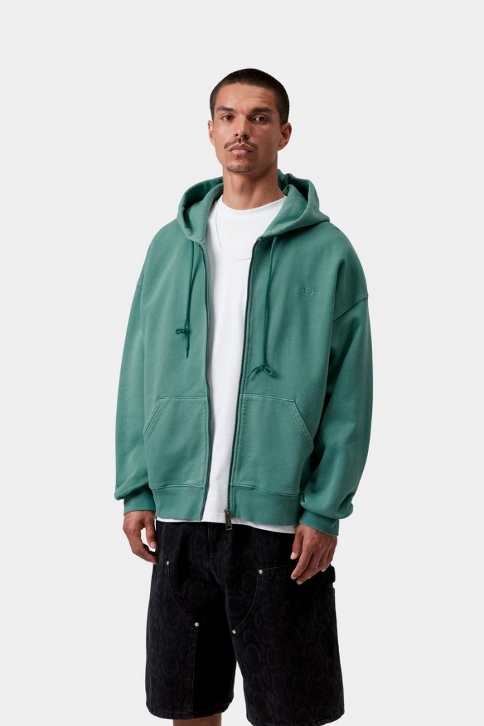 Carhartt Hooded Benton Sweat Jacket - Lily, Garment dyed
