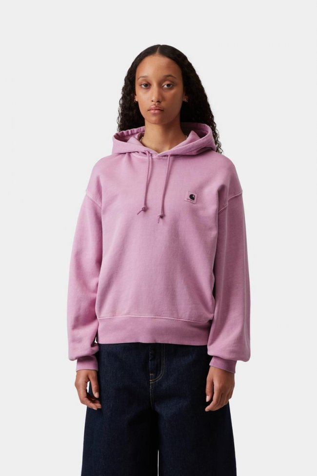 Carhartt Hooded Nelson Sweatshirt - Gentle Purple, Garment dyed