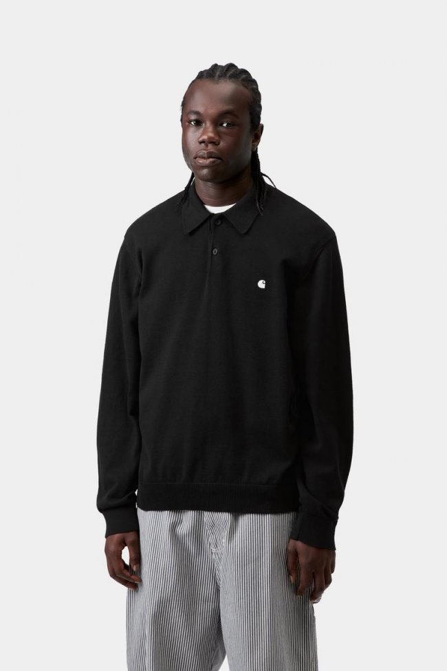 Carhartt L/S Madison Polo - Black / White