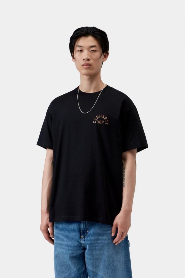 Carhartt S/S Arch Script T-Shirt - Black / WIP H Brown Carhartt S/S Arch Script T-Shirt - Black / WIP H Brown