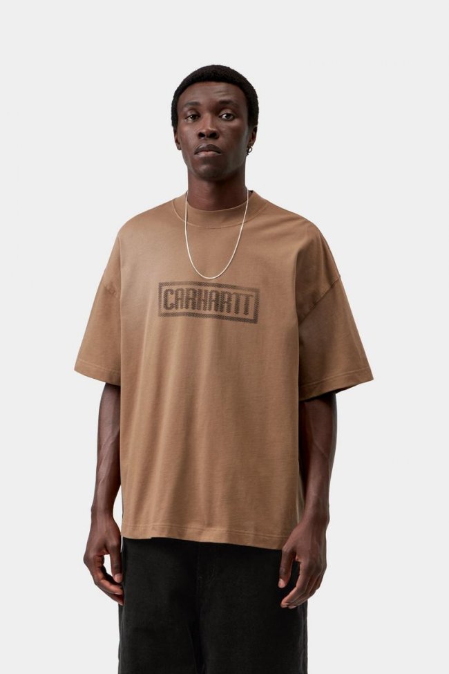 Carhartt S/S Bricky Man T-Shirt - WIP H Brown, Stone dyed Carhartt S/S Bricky Man T-Shirt - WIP H Brown, Stone dyed
