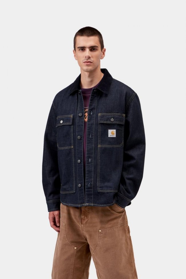 Carhartt Oakland Shirt Jac - Blue / Dark Navy, Rinsed