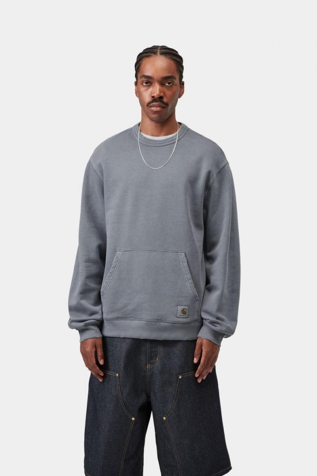 Carhartt Torion Sweatshirt - Office Blue, Grind wash
