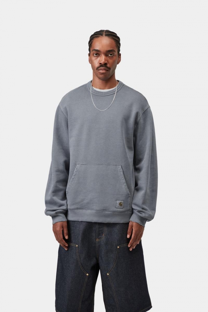 Carhartt Torion Sweatshirt - Office Blue, Grind wash