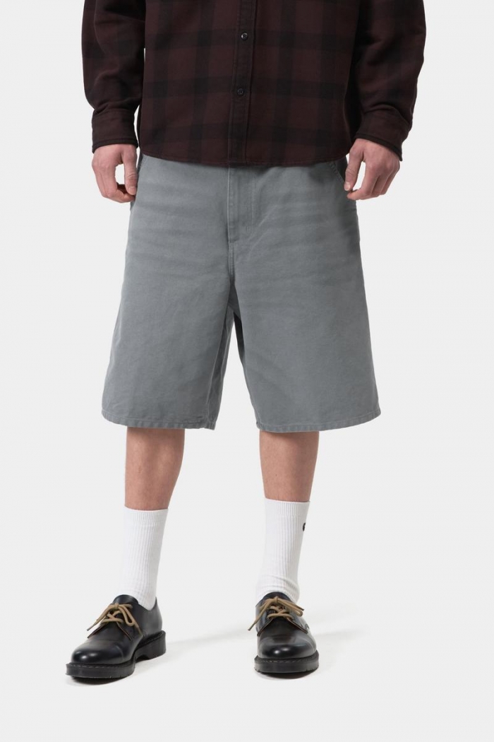 Carhartt Single Knee Short - Cozy Blue, Stone canvas