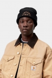 Carhartt Arch Script Beanie - Black / WIP H Brown Carhartt Arch Script Beanie - Black / WIP H Brown