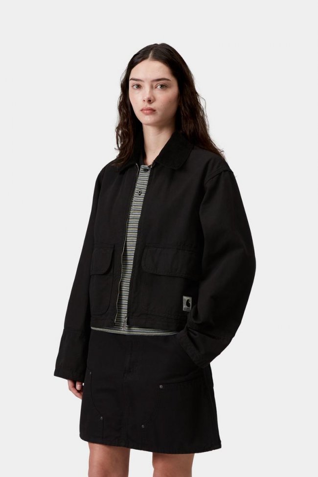 Carhartt Prescott Jacket - Black / Black, Garment dyed