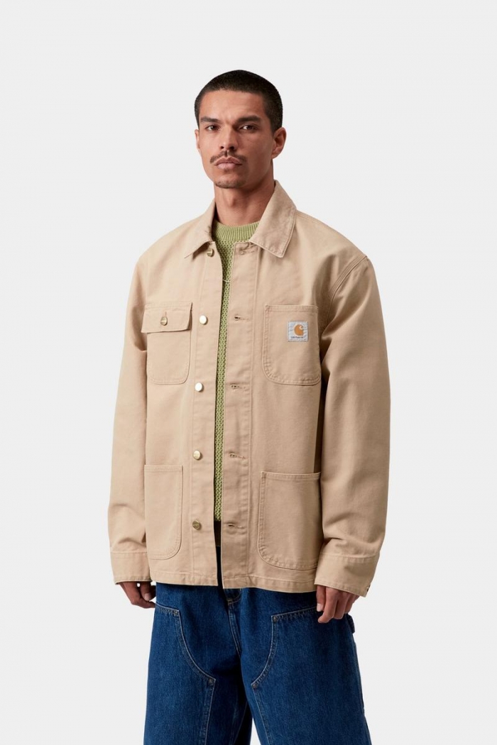 Carhartt Michigan Coat - Dusty H Brown / Dusty H Brown, Stone canvas