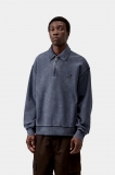 Carhartt Lambert Polo Sweat - Dark Navy, Moon wash Carhartt Lambert Polo Sweat - Dark Navy, Moon wash