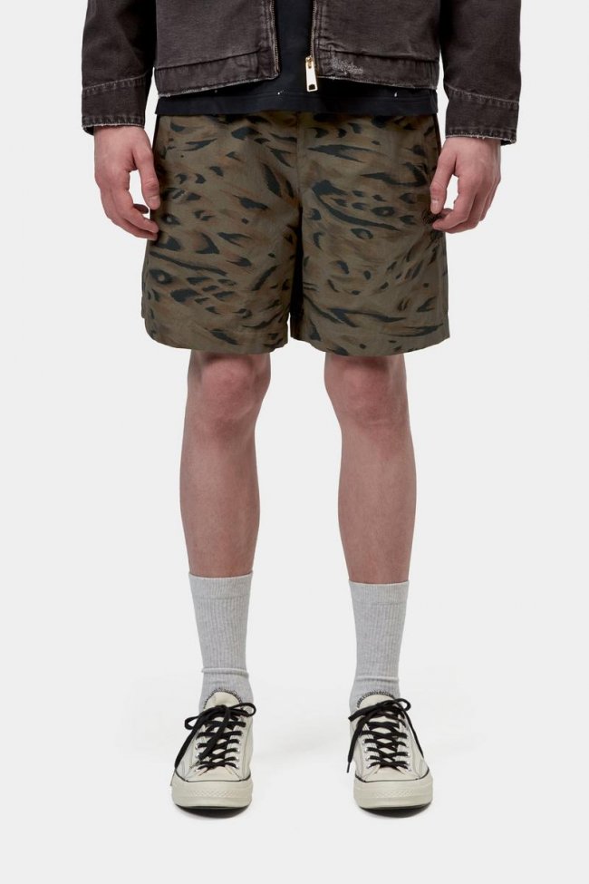 Carhartt Travon Short - Duck Feather Print, Cypress / Black