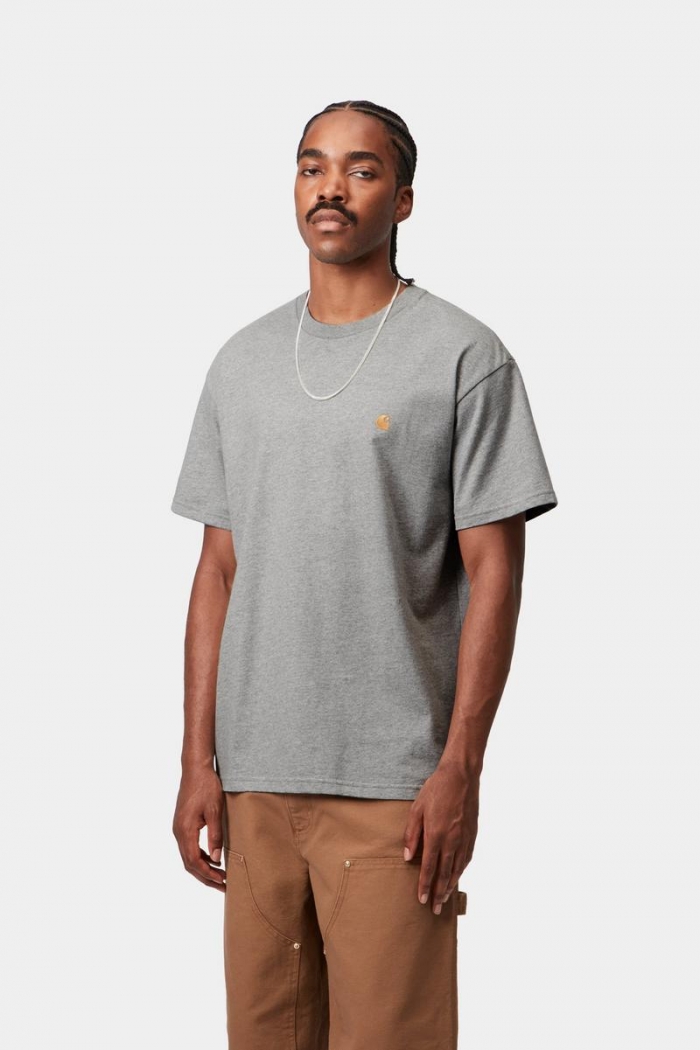 Carhartt S/S Chase T-Shirt - Grey Heather / Gold