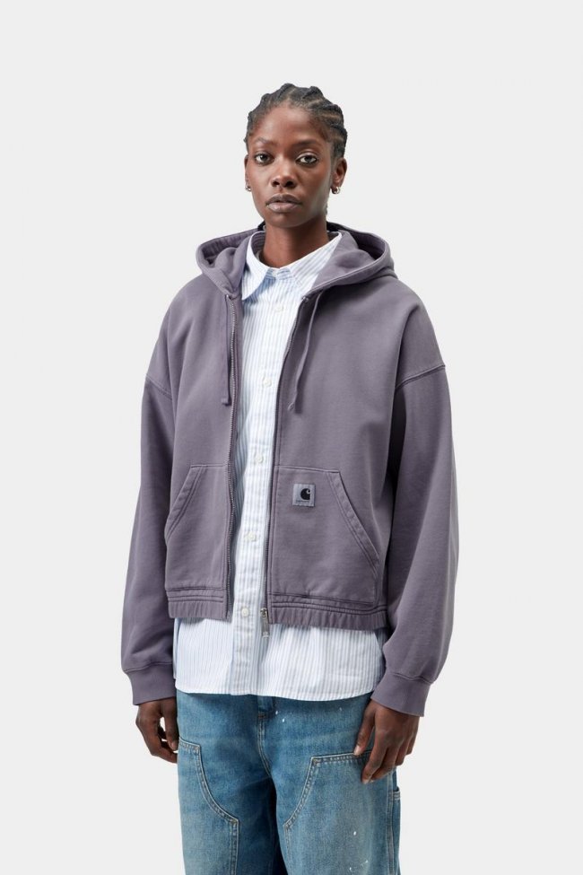 Carhartt Hooded Hoggard Jacket - Shady Purple, Garment dyed